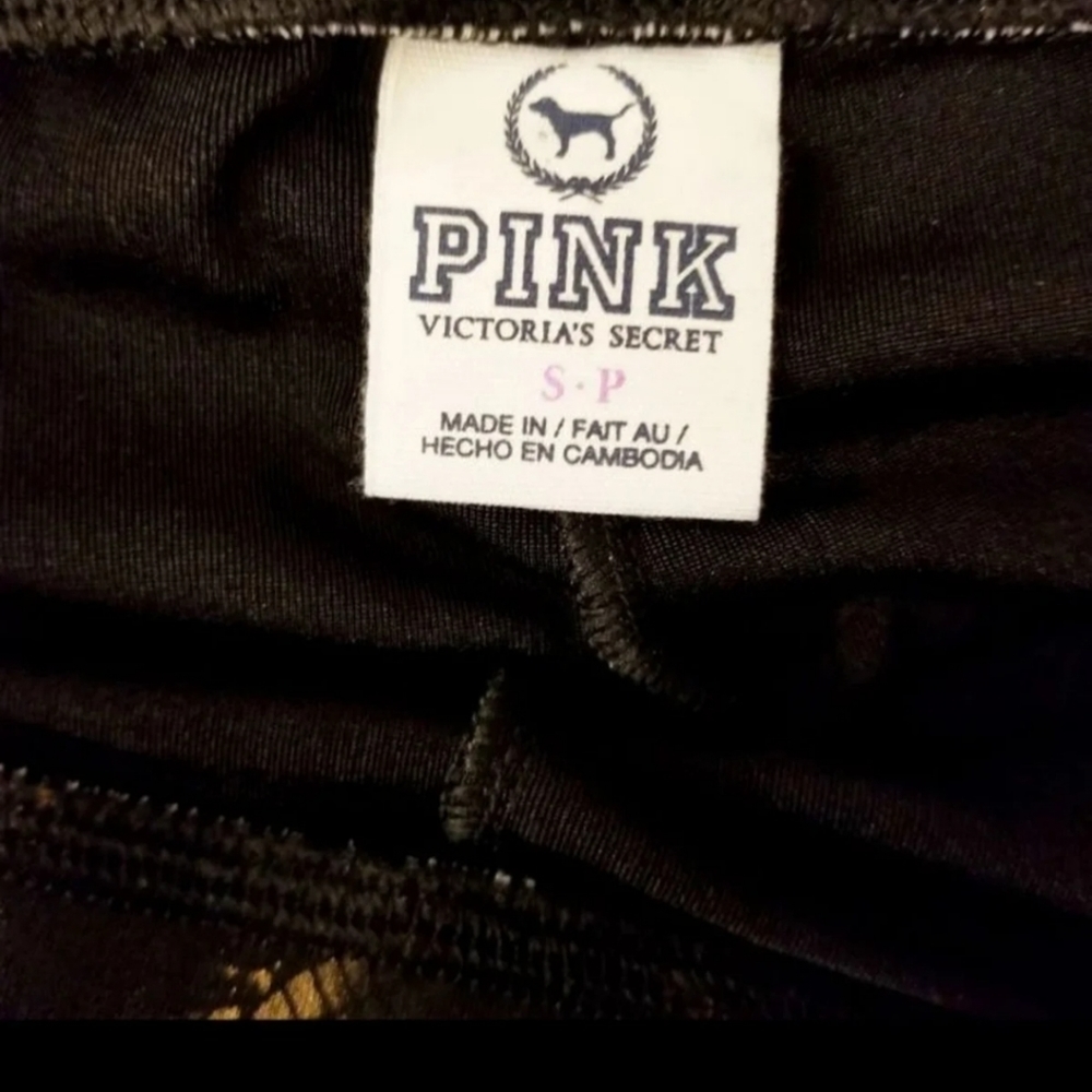 Victorias Secret PINK black lace print leggings - Picture 2 of 4